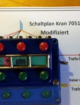 Märklin H0 modifiziertes Stellpult für Drehkran 7051 u.451 mit Schaltplan - Winnenden