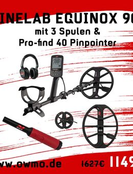 Minelab Equinox 900 Metalldetekor mit 3 Spulen & Pro-Find 40 - Leer (Ostfriesland)