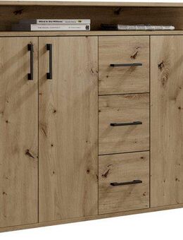 HBZ Sideboard Drivno Sideboard, B/H/T 139x90x34 cm, Breite 139cm, Kugelauszug, Einlegeböden verstellbar, 3 Schubkästen