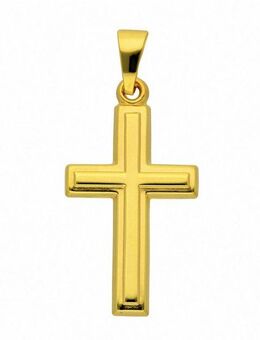 Adelia´s Kreuzkette Halskette - Kreuzkette mit Kreuz Anhänger aus 333 Gold, Schmuckset mit bis 45 cm stufenlos verstellbarer 925 Silber Halskette