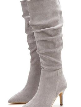 LASCANA Reißverschlussstiefel mit modischer Raffung, Langschaft, High-Heel Stiefelette,Slouchy Boots
