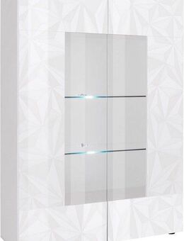 INOSIGN Vitrine Prisma Höhe 166 cm, Breite 121 cm, Stauraumvitrine mit 2 Türen, Standvitrine - Front mit elegantem Siebdruck, grifflos, viel Stauraum