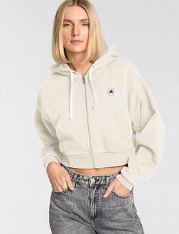 Converse Sweatjacke WOMEN'S CONVERSE RETRO FULL-ZIP HOODIE (1-tlg) cropped