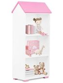 Design Bücherregal für Kinder Haus 130 cm weiß-rosa Kinderzimmer in 42105