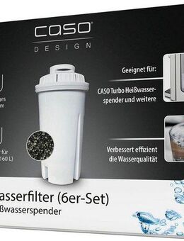 Caso Wasserfilter Ersatz-Wasserfilter (6er-Set), Zubehör für für alle CASO Heisswasserspender mit Filtereinsatz und weitere Wasser-Filtersysteme