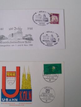 Köln, Heimat, Briefmarken, 4 Belege Eisenbahn, U-Bahn + Sport - Erftstadt