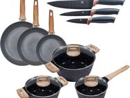 KING Topf-Set Essential, Aluminium (Set, 12-tlg., 3 Töpfe, 3 Deckel, 3 Pfannen, 3 Küchenmesser), Induktion