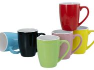 CreaTable Becher Universal Bunt Bicolor, Becher 35 cl, 6-tlg., Steinzeug, Farbmix