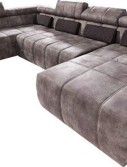 DOMO collection Wohnlandschaft Brandon, whlw. mit Sitztiefenverstellung, whlw. Nierenkissen, mit Kopfteilverstellung, wahlweise Sitztiefenverstellung, U-Form