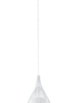 EGLO Pendelleuchte RAZONI Hängelampe, Pendellampe, Stahl, satiniertes Glas, weiß, E27, ohne Leuchtmittel, Wohnzimmer, Esszimmer, Vintage, moder, Industrial, Retro, 130x19cm