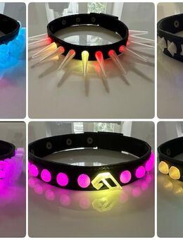 Leuchtendes LED Halsband, sound reactive, aufladbar, party, edm, Club, Disco - München