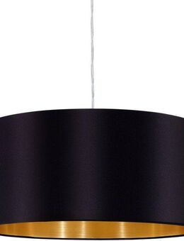 EGLO Hängeleuchte MASERLO Hängelampe, schwarz, gold, silber, Stoff, elegant, modern, Leuchtmittel wechselbar, ohne Leuchtmittel, Pendelleuchte, Pendellampe, Wohnzimmer, Esszimmer, gemütlich, 110x38cm