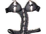 petite fleur gold Body-Ouvert mit Bügel, aus leicht transparentem Material, sexy Dessous, Reizwäsche