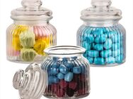 BigDean Einmachglas Vorratsgläser mit Deckel Bonbonglas Süßigkeiten Kräuter, Glas, (3-tlg)