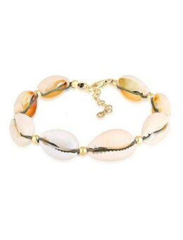 Elli Armband Echte Kauri Muscheln Beach 925 Silber vergoldet