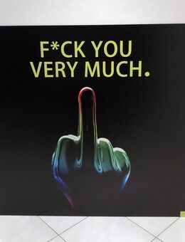 "F*ck you very much" Kunstwerk Aluminium Canvas 120x120 cm - Jestetten