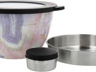 S'well Salatschüssel S'well Calacatta Gold Salad Bowl Kit, 1.9L, Edelstahl, (3-tlg), Therma-S'well®-Technologie mit vakuumisolierten Außenschale