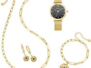 Aniston JEWELRY & WATCHES Adventskalender Kalender 2025 Geschenkset Weihnachten Uhr Halskette Armband Creolen (Set, 7-tlg), Kristallsteine (synth)