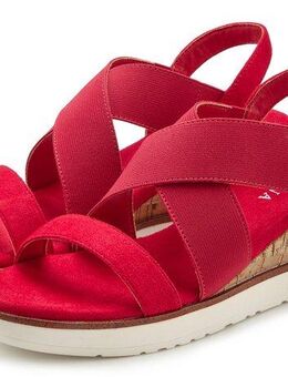 LASCANA Sommerschuh Sandalette Sandale, Sommerschuh mit Keilabsatz und elastischen Riemen VEGAN