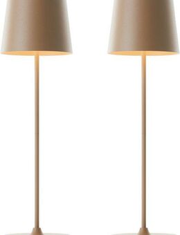 Brilliant LED Tischleuchte Kaami - mobile LED Außen Akku Tischlampe 2er-Set, Dimmer, Dimmfunktion, mehrere Helligkeitsstufen, LED fest integriert, Warmweiß, 310 lm, Touchdimmer, USB, Akku, Outdoor, Indoor, Akkuleuchte 37cm hoch