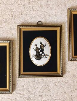 Drei Silhouetten Bilder auf Porzellan - gerahmt / VB 94,90 € - Berlin