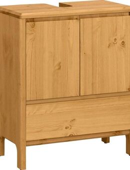 OTTO products Waschbeckenunterschrank Jorrick Breite 60 cm, Kiefer mit Bio Öl/Wachs behandelt, Siphonausschnitt