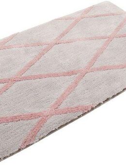 Homie Living Badematte San Bosa, Höhe 20 mm, rutschhemmend beschichtet, fußbodenheizungsgeeignet, schnell trocknend, Polyester, rechteckig, Badteppich, modernes Rauten Design, waschbar, Badezimmerteppich