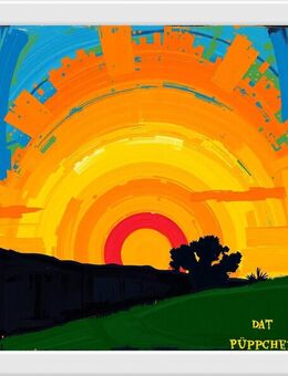 Sonnenaufgang abstract Unikat Signiert Leinwand - Düsseldorf