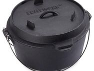 ECHTWERK Schmortopf Dutch Oven, Gusseisen (1-tlg), Feuertopf, Gusseisen BBQ Kochtopf, bereits eingebrannt, 7,6 Liter