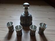 Schnaps-Set / Likör-Set aus Zinn Karaffe kleine Becher - Altenberg