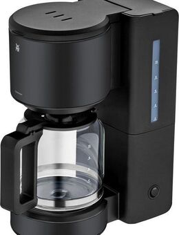 WMF Filterkaffeemaschine Stelio Deep Black, 1,25l Kaffeekanne, Papierfilter 1x4, 10 Tassen, Warmhaltefunktion, Abschaltautomatik, Cromargan, 1000 Watt