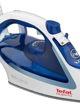 Tefal Dampfbügeleisen Easygliss, 2500 Watt, Dampfstoß 220 g/Min., Wassertank 270 ml, 2500 W, Durilium Airglide Bügelsohle, schnelles Aufheizen, blau/weiß, FV5736