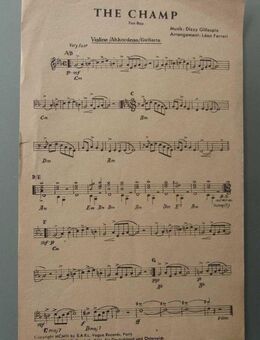 Noten D. Gillespie: "The Champ" Violine/Akkordeon/Git. (40er/50er) - Münster