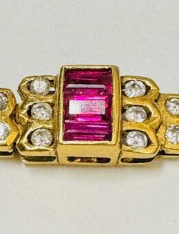 Collierschließe Armband Verschluß 750 Gelbgold Rubin 10 Brillant - Köln