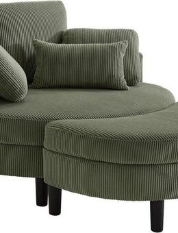 ATLANTIC home collection Loveseat Ravi, B: 114 cm, XXL- Sessel, mit Stauraumhocker, Rückenstütze & 4 Zierkissen