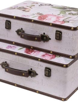 HMF 2er Set Schatztruhe Vintage Koffer Holz Rose #VKO102-44-2er - Birkenfeld (Baden-Württemberg)
