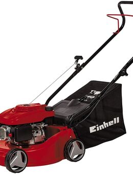 Einhell Benzin-Rasenmäher GC-PM 40 (1,2 kW, 3-stufige Einzelrad-Höhenverstellung, klappbarer Führungsholm, stabiles Kunststoffgehäuse, Fangsack mit Füllstandsanzeige, für 800 m²) - Wuppertal