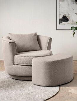 Leonique Drehsessel MAISIE, Love Seat,Lese-Sessel,Sessel-Set, mit Hocker (2-St), in MEGA CORD und Web-Velours, drehbar 360 Grad mit Hocker