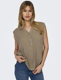 ONLY Blusentop ONLJETTE – Blusentop mit V-Ausschnitt und Knopfleiste regular fit, modisch, Web, Viskose, V-Ausschnitt
