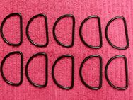 10x D-Ringe, Halbringe schwarz 40mm Halbrund Ringe - Kerken