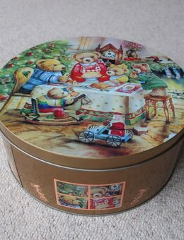 Blechdosen Weihnachtsdosen Gebäckdosen Blechteller Weihnachten bunt multicolor - Niddatal