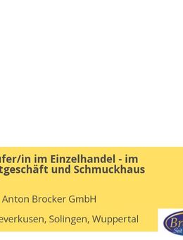 Fachverkäufer/in im Einzelhandel - im Pfandkreditgeschäft und Schmuckhaus - Wuppertal