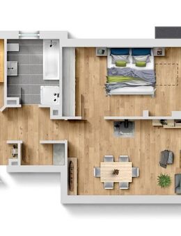 Dachgeschosswohnung mit Einbauküche und Balkon - Donauwörth