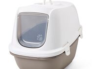 Savic Katzentoilette Reina mit Sieb - grau / weiß