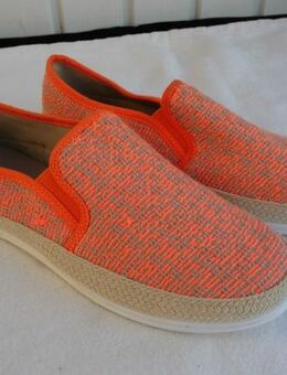 SDS Damen Schuhe Stoff Slipper Gr. 39 orange , 5,- - Flensburg