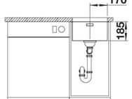 Blanco Edelstahlspüle SOLIS 340-U, eckig, 44/38 cm, (1 St), zum wechselseitigen Einbau geeignet