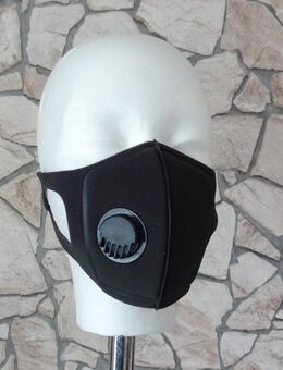 Mund-Nasen-Maske / Gesichtsmaske m. Ventil „waschbar“ schwarz - Andernach