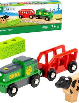 BRIO® Spielzeug-Eisenbahn BRIO® WORLD, Bauernhof Batterie-Zug, FSC® - schützt Wald