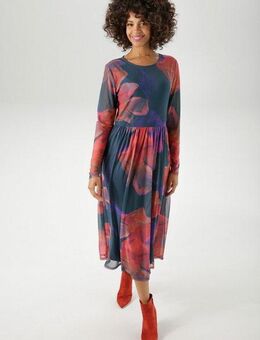 Aniston CASUAL Midikleid mit großflächigen Batik-Blüten bedruckt