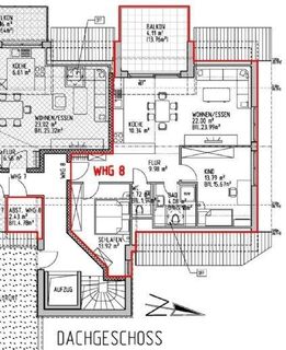 Energieeffiziente 3-Zimmer-Dachgeschosswohnung mit Balkon